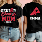 Custom Glitter Senior Cheer Mom TShirt 2025, Custom Cheer Mom Shirt, Custom Senior Cheer Shirt CHE0009