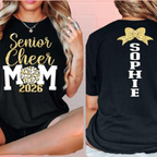 Custom Glitter Senior Cheer Mom TShirt 2026, Custom Cheer Mom Shirt CHE0008