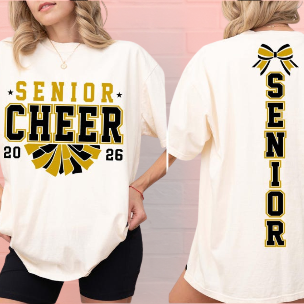 Custom Senior Cheer TShirt 2026, Custom Cheerleading Shirts CHE0006