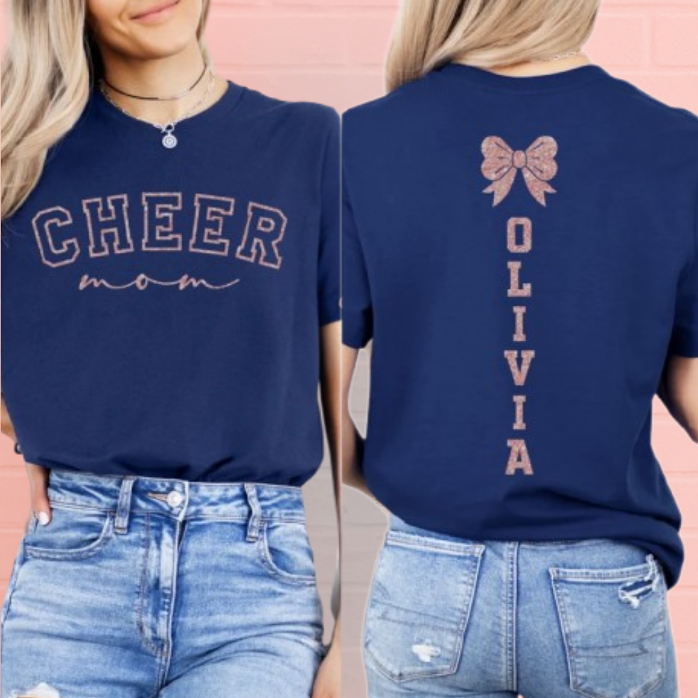 Custom Cheer Mom Tee Shirt, Custom Mom's Cheerleading Shirts CHE0004